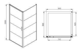 Душевое ограждение Azario RICHMOND AZ-NAG1221 900 BLACK